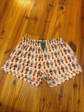 Women's Pink Nutcracker-Print Sleep Shorts with Drawstring Waist